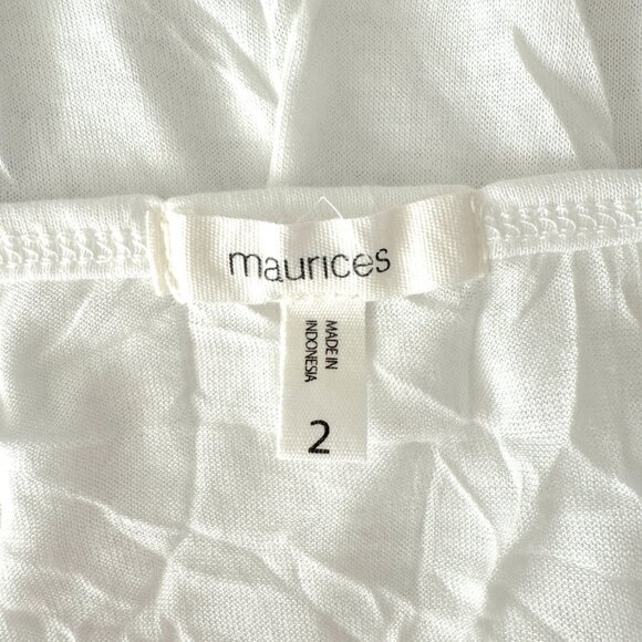 Maurices Plus Size 2X WHITE Stretchy Crinkle Lace Cami - Picture 7 of 11